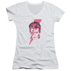 David Bowie - Juniors Aladdin Sane V-Neck T-Shirt