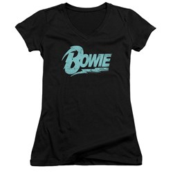 David Bowie - Juniors Logo V-Neck T-Shirt