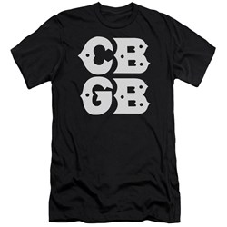 Cbgb - Mens Stacked Logo Premium Slim Fit T-Shirt