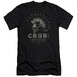 Cbgb - Mens Electric Skull Premium Slim Fit T-Shirt