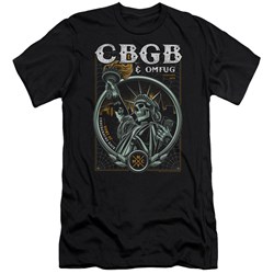 Cbgb - Mens Liberty Skull Premium Slim Fit T-Shirt