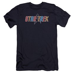 Star Trek - Mens Multi Colored Logo Premium Slim Fit T-Shirt