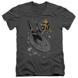 Star Trek - Mens Enterprise Dash V-Neck T-Shirt