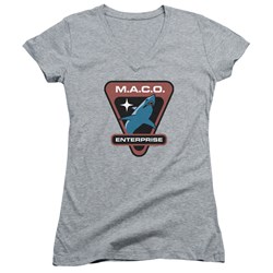 Star Trek - Juniors Maco Patch V-Neck T-Shirt