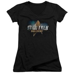 Star Trek Discovery - Juniors Discovery Logo V-Neck T-Shirt