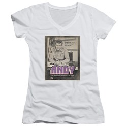 Andy Griffith Show - Juniors Andy V-Neck T-Shirt