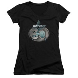 Star Trek - Juniors Tng 30 Logo V-Neck T-Shirt