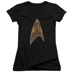 Star Trek Discovery - Juniors Command Shield V-Neck T-Shirt