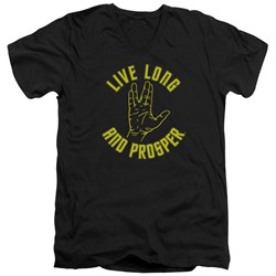 Star Trek - Mens Live Long Hand V-Neck T-Shirt