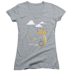 Adventure Time - Juniors Lady In The Rain V-Neck T-Shirt