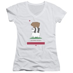We Bare Bears - Juniors Cali Stack V-Neck T-Shirt