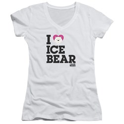 We Bare Bears - Juniors Heart Ice Bear V-Neck T-Shirt
