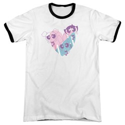 Powerpuff Girls - Mens Powerpuff Heart Ringer T-Shirt