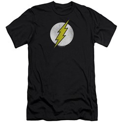 Dc Flash - Mens Flash Logo Distressed Premium Slim Fit T-Shirt