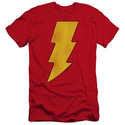Dc - Mens Shazam Logo Distressed Premium Slim Fit T-Shirt