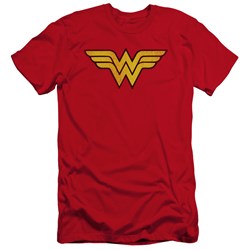 Dc - Mens Wonder Woman Logo Dist Premium Slim Fit T-Shirt