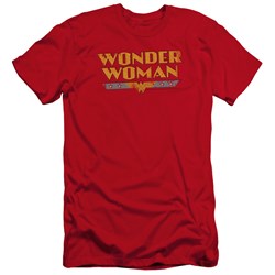 Dc - Mens Wonder Woman Logo Premium Slim Fit T-Shirt