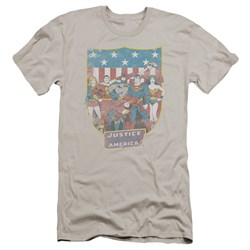 Dc - Mens Jla American Shield Premium Slim Fit T-Shirt