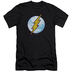 Dc Flash - Mens Flash Neon Distress Logo Premium Slim Fit T-Shirt