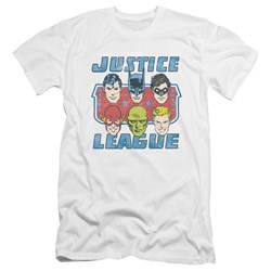 Dc - Mens Faces Of Justice Premium Slim Fit T-Shirt