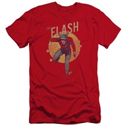 Dc Flash - Mens Circle & Stars Premium Slim Fit T-Shirt