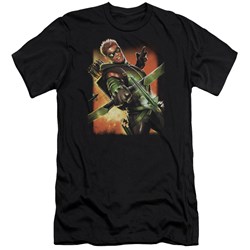 Jla - Mens Green Arrow #1 Premium Slim Fit T-Shirt