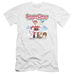 Santa Claus Is Comin To Town - Mens Animal Friends Premium Slim Fit T-Shirt