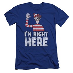 Wheres Waldo - Mens Im Right Here Premium Slim Fit T-Shirt