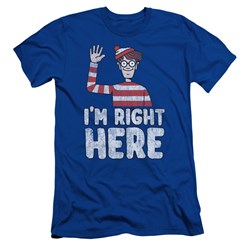 Wheres Waldo - Mens Im Right Here Slim Fit T-Shirt