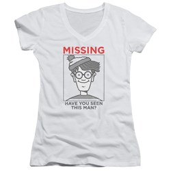 Wheres Waldo - Juniors Missing V-Neck T-Shirt