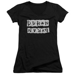 Duran Duran - Juniors Print Error V-Neck T-Shirt