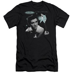 Elvis Presley - Mens Teal Portrait Premium Slim Fit T-Shirt