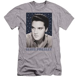 Elvis Presley - Mens Blue Sparkle Premium Slim Fit T-Shirt