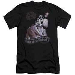 Elvis Presley - Mens Violet Vegas Premium Slim Fit T-Shirt