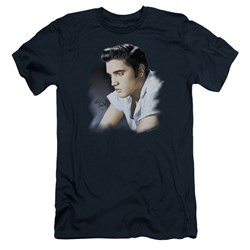 Elvis Presley - Mens Blue Profile Slim Fit T-Shirt