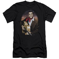 Elvis Presley - Mens Red Scarf #2 Premium Slim Fit T-Shirt