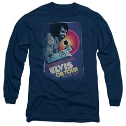 Elvis Presley - Mens On Tour Poster Long Sleeve T-Shirt