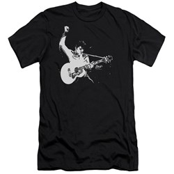 Elvis Presley - Mens Black And White Guitarman Premium Slim Fit T-Shirt