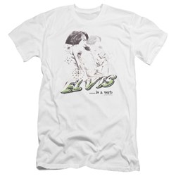 Elvis Presley - Mens Elvis Is A Verb Premium Slim Fit T-Shirt