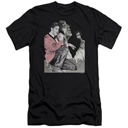 Elvis Presley - Mens Rock N Roll Smoke Premium Slim Fit T-Shirt