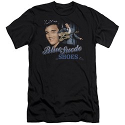 Elvis Presley - Mens Blue Suede Shoes Premium Slim Fit T-Shirt
