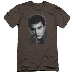 Elvis Presley - Mens Grey Portrait Premium Slim Fit T-Shirt