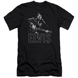 Elvis Presley - Mens Guitar In Hand Premium Slim Fit T-Shirt