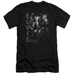 Elvis Presley - Mens Leathered Premium Slim Fit T-Shirt