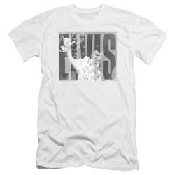 Elvis Presley - Mens Aloha Gray Premium Slim Fit T-Shirt
