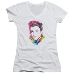 Elvis Presley - Juniors Watercolor King V-Neck T-Shirt