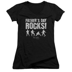 Elvis Presley - Juniors Fathers Day Rocks V-Neck T-Shirt