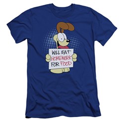 Garfield - Mens Will Eat Homework Premium Slim Fit T-Shirt