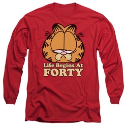 Garfield - Mens Life Begins At Forty Long Sleeve T-Shirt