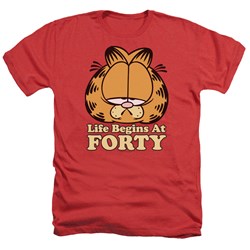 Garfield - Mens Life Begins At Forty Heather T-Shirt